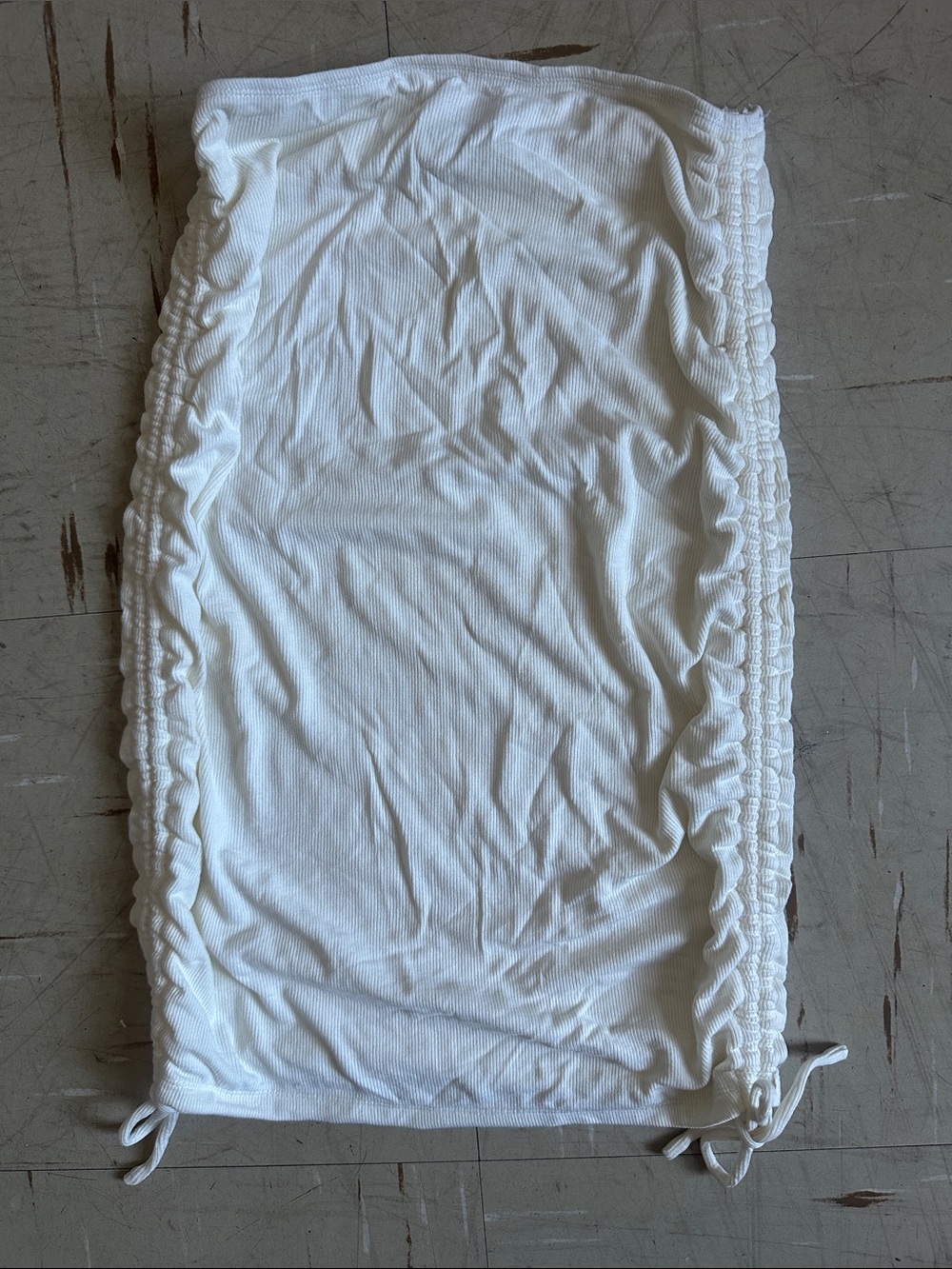 White Ruched Fabric Cover